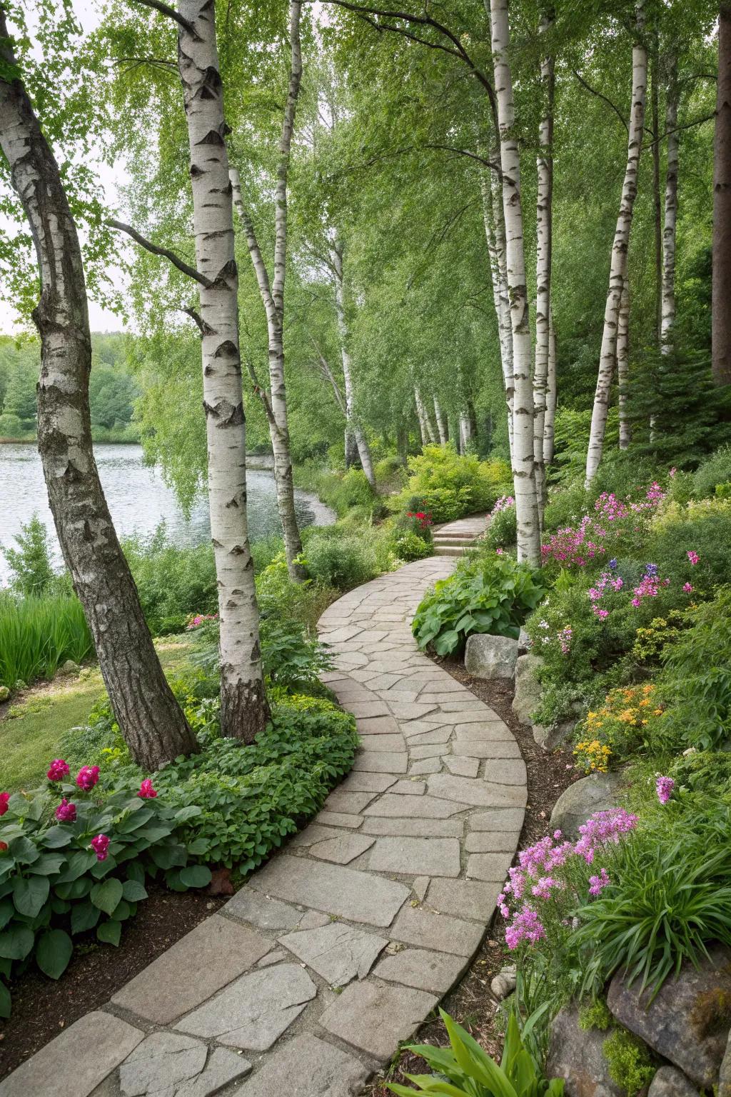 Guide your garden tour with artistic pathways.