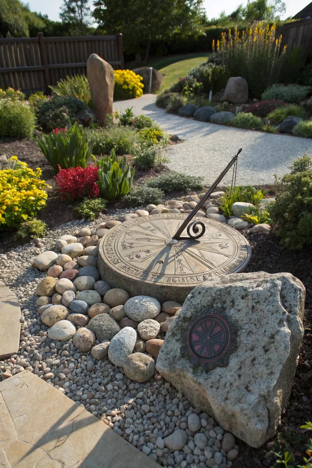 A sundial adds elegance and intrigue to your garden.
