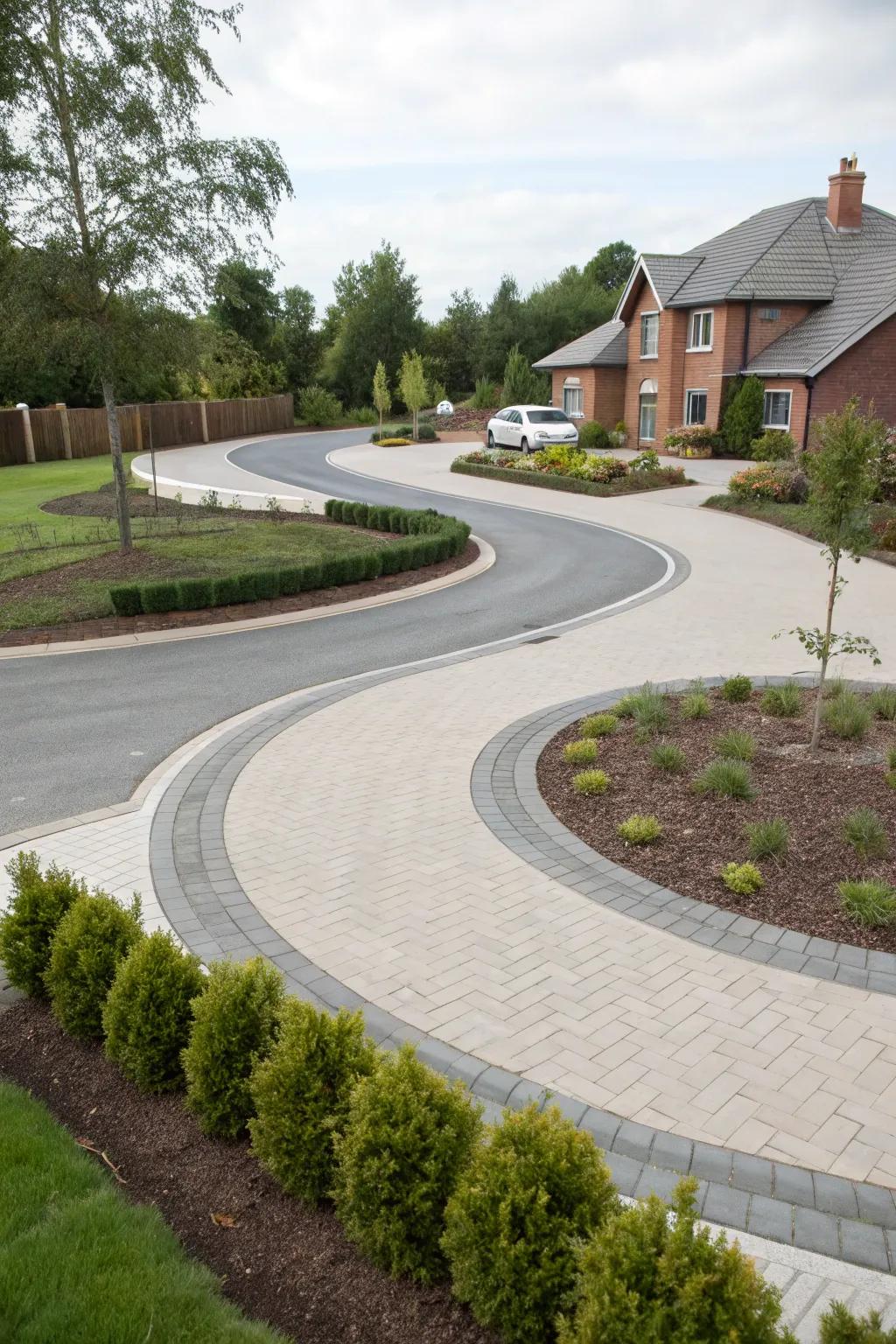 Create a unified look by integrating driveway elements.