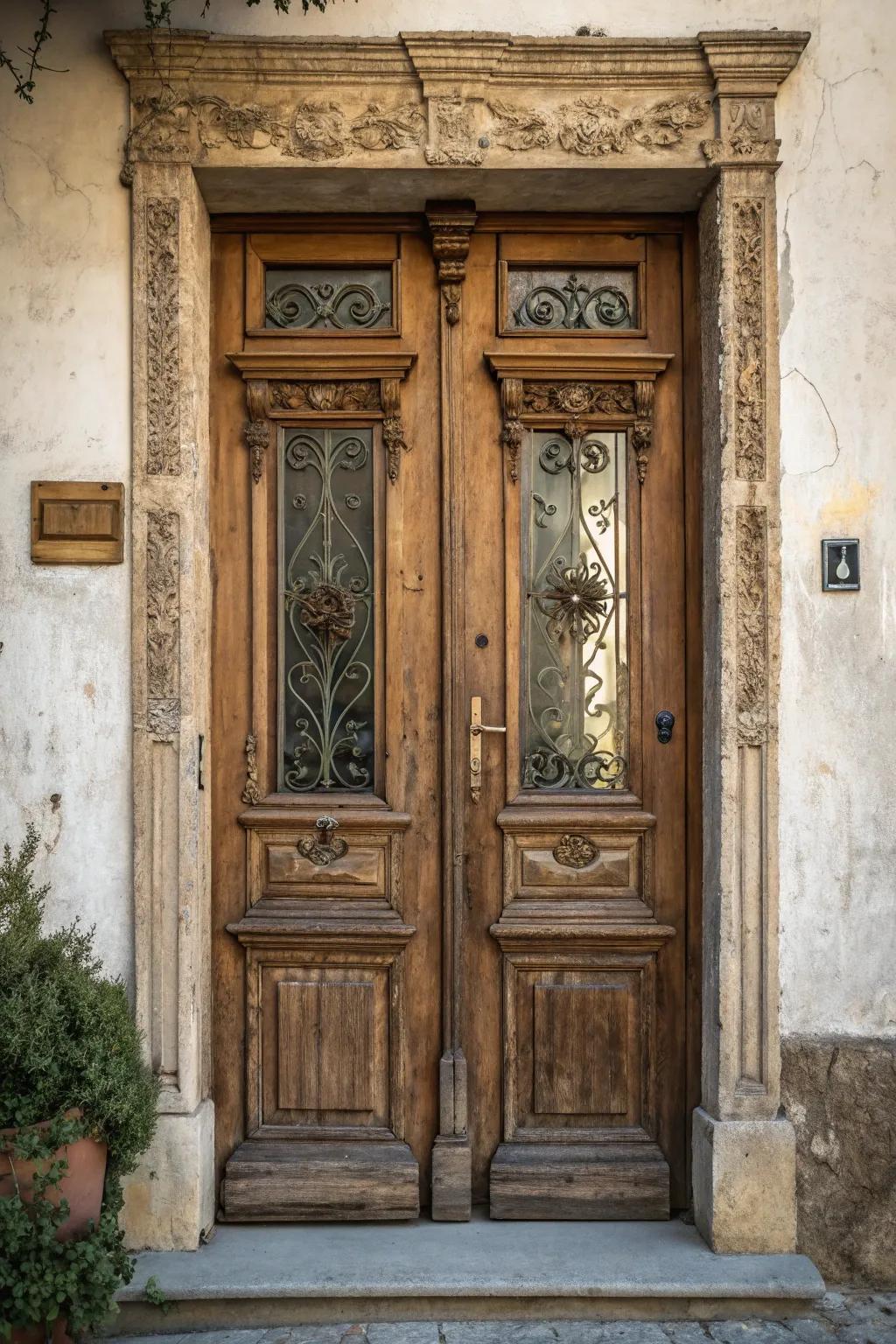 Double doors add grandeur and presence to a home.