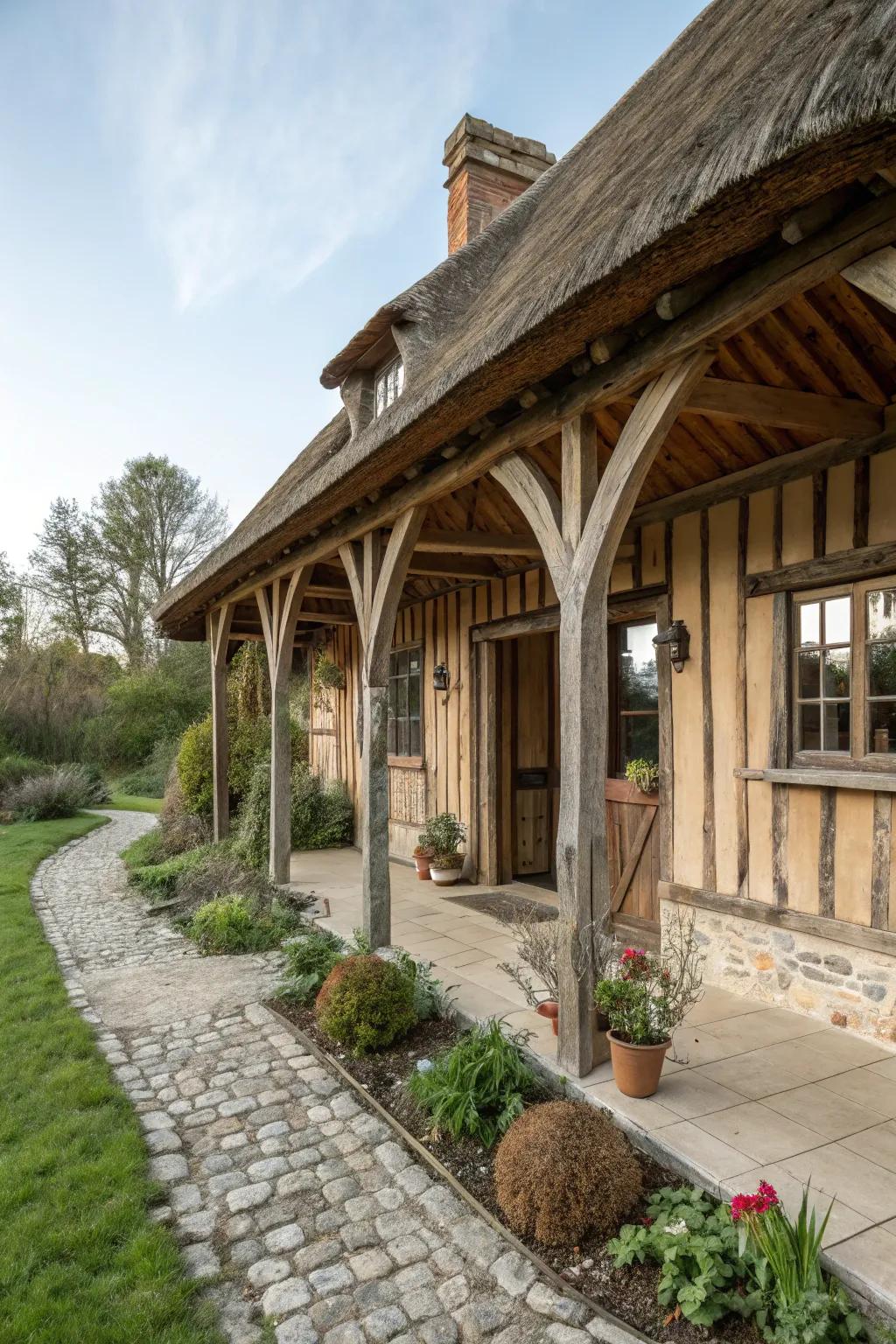 Exposed beams add rustic charm