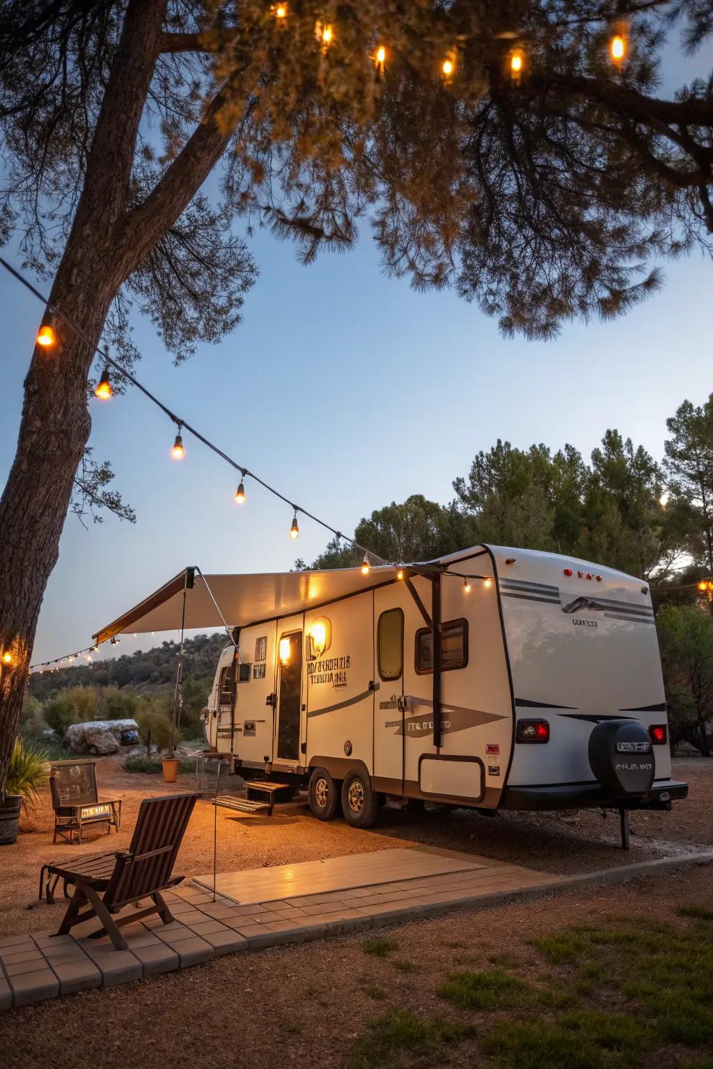 Smart ambient lighting allows you to customize your RV's atmosphere easily.