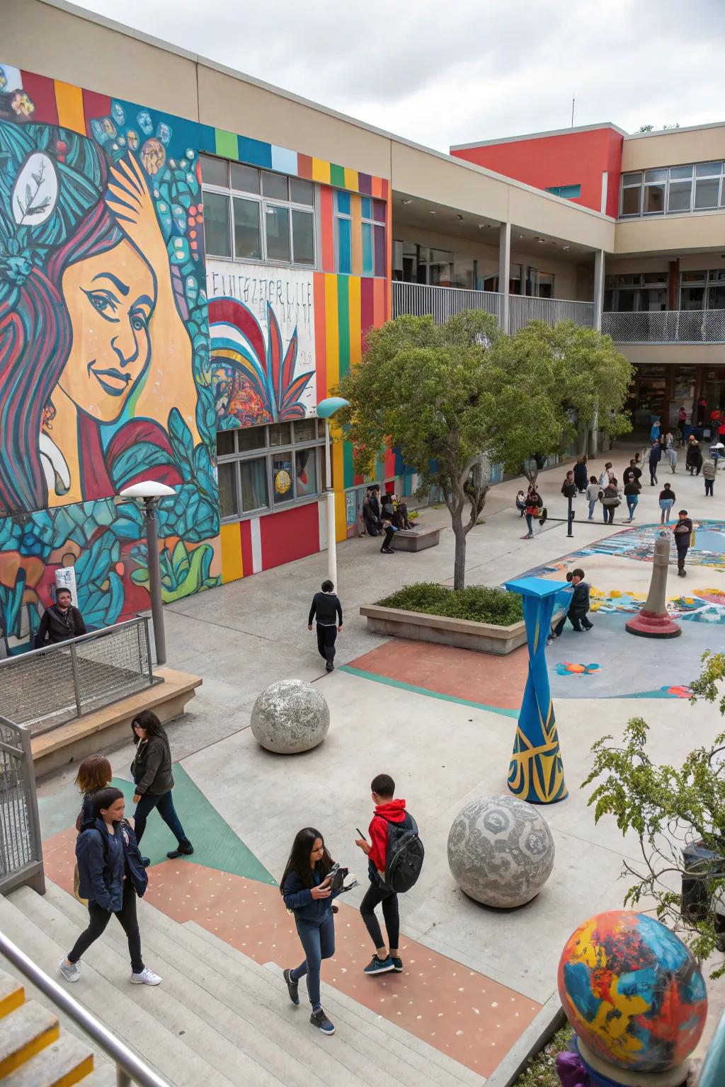 Artistic touches that add charm and character to the school environment.