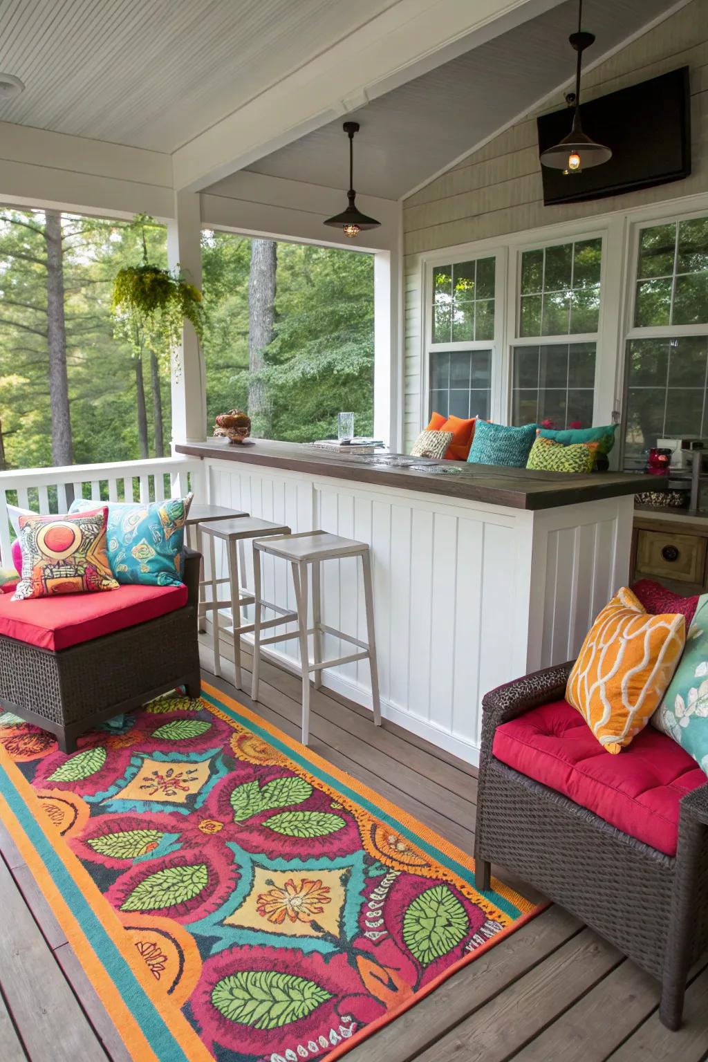 Add a splash of color to liven up your porch.