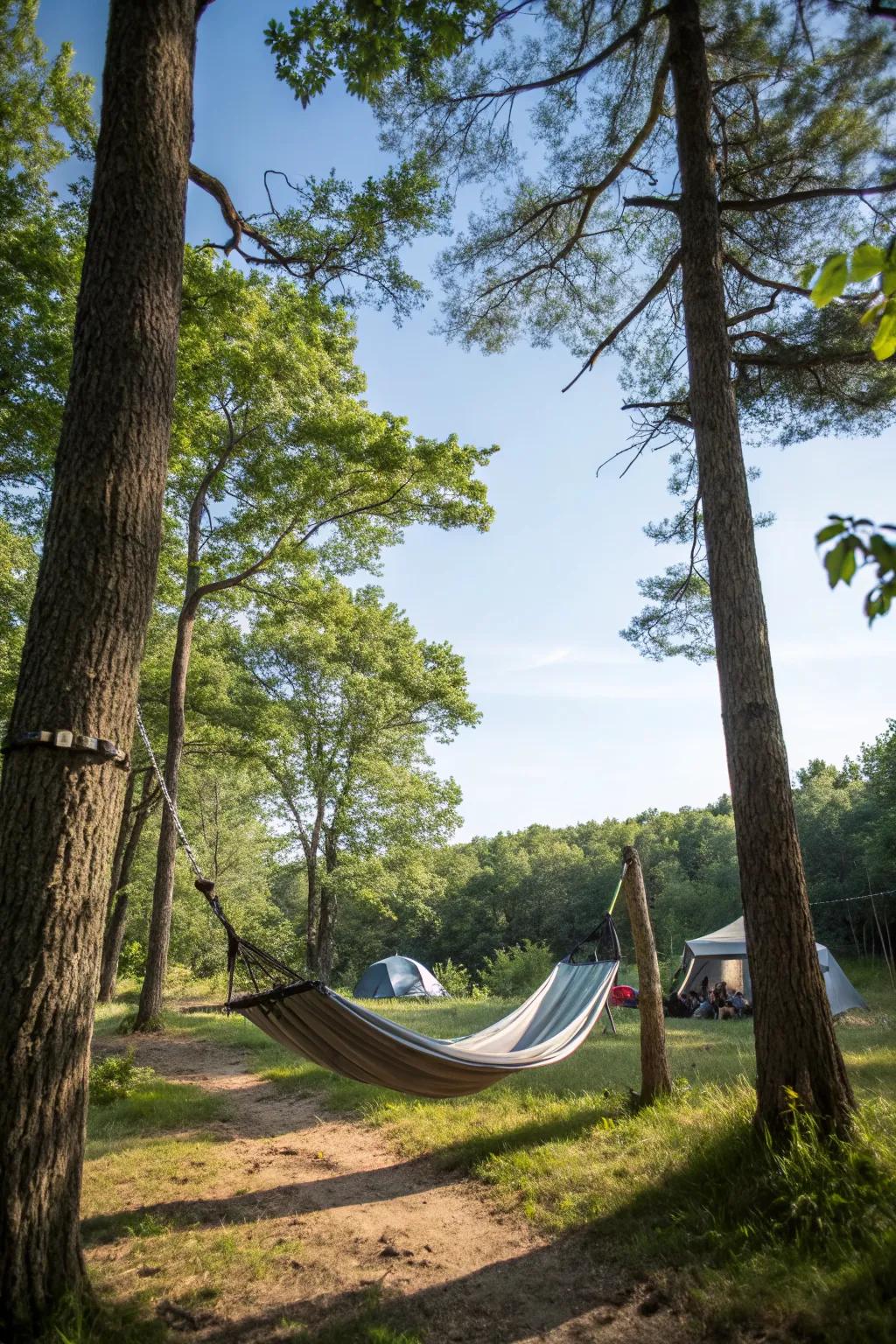 A serene hammock setup for ultimate relaxation.