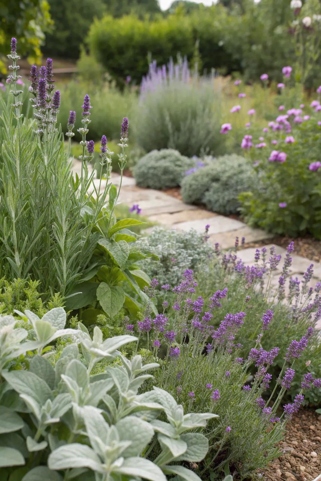 Fragrant and soft plants enhance the sensory experience.