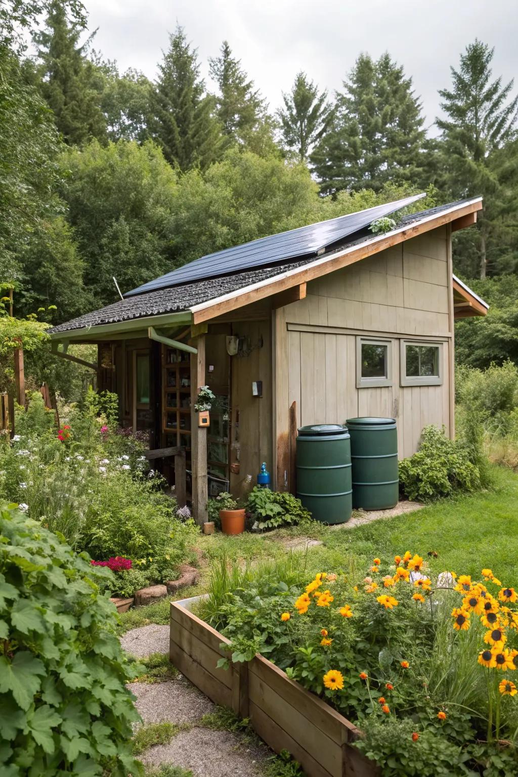 A solar panel overhang that combines functionality with sustainability.
