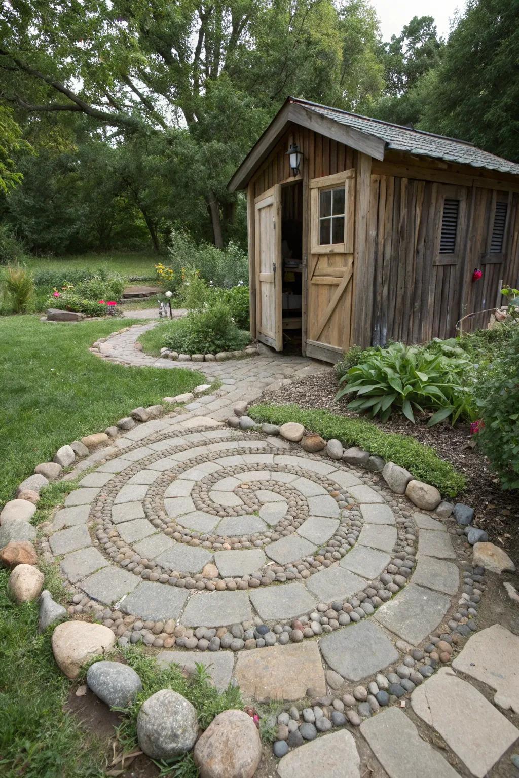 Concentric circles create an eye-catching pattern in your garden.