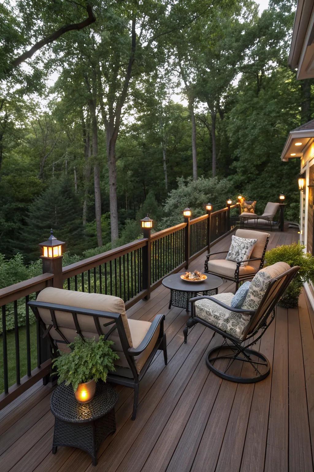 Integrated seating adds functionality to your deck.