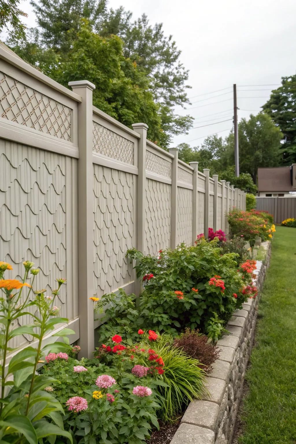 Alternating textures add depth and interest to your fence.