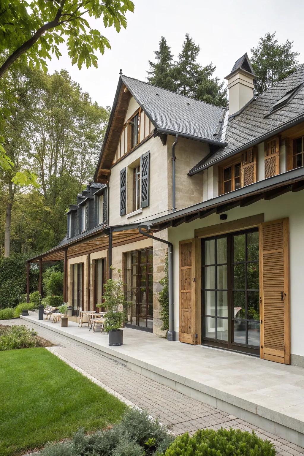 Traditional meets modern in this unique house design