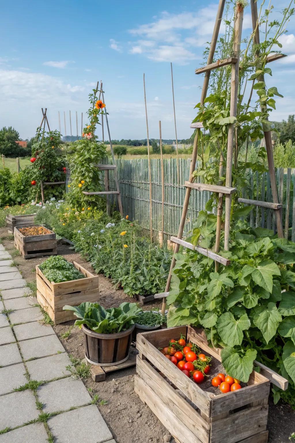DIY projects add a personal touch to your vegetable garden.