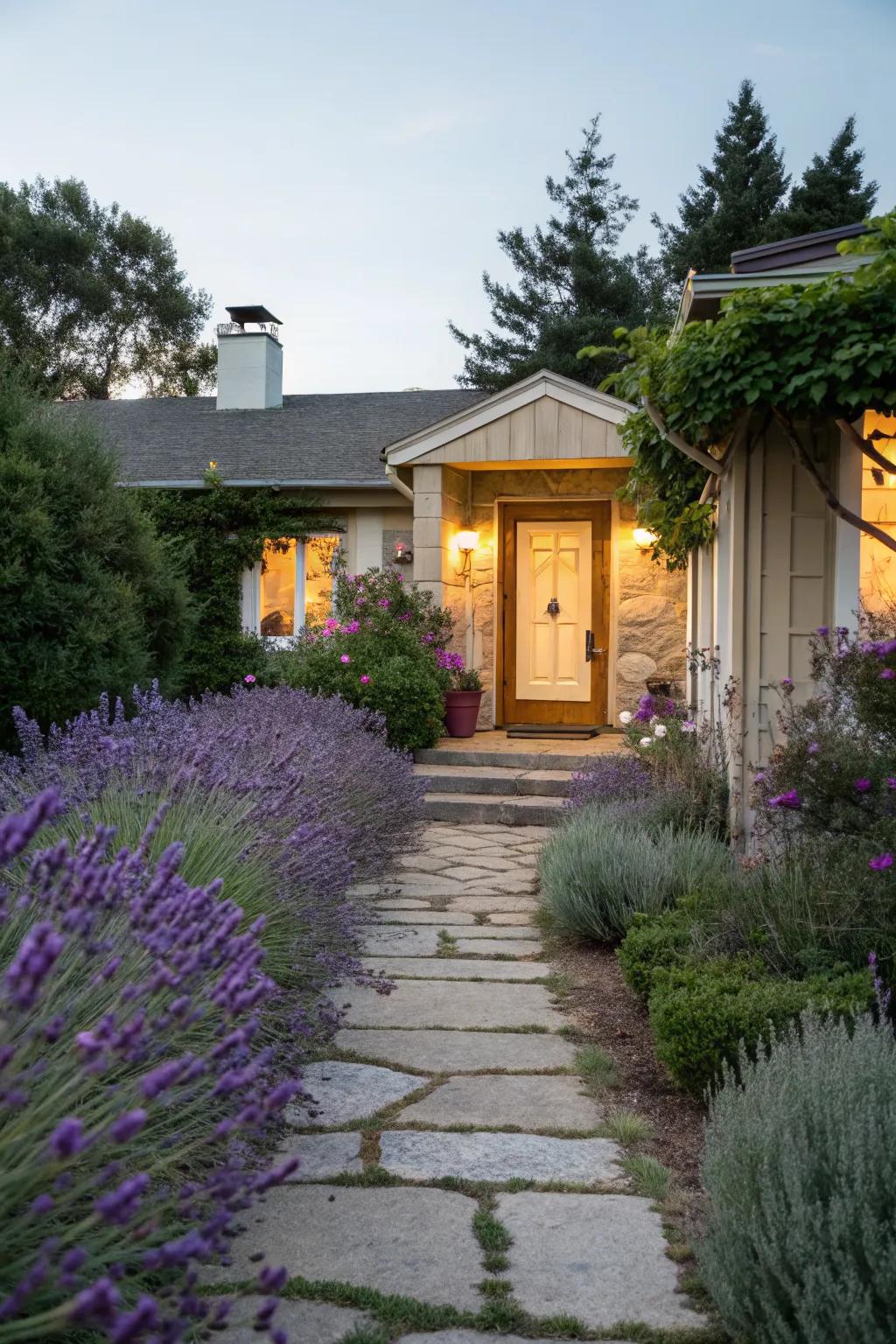 Floral entryways offer a warm welcome.