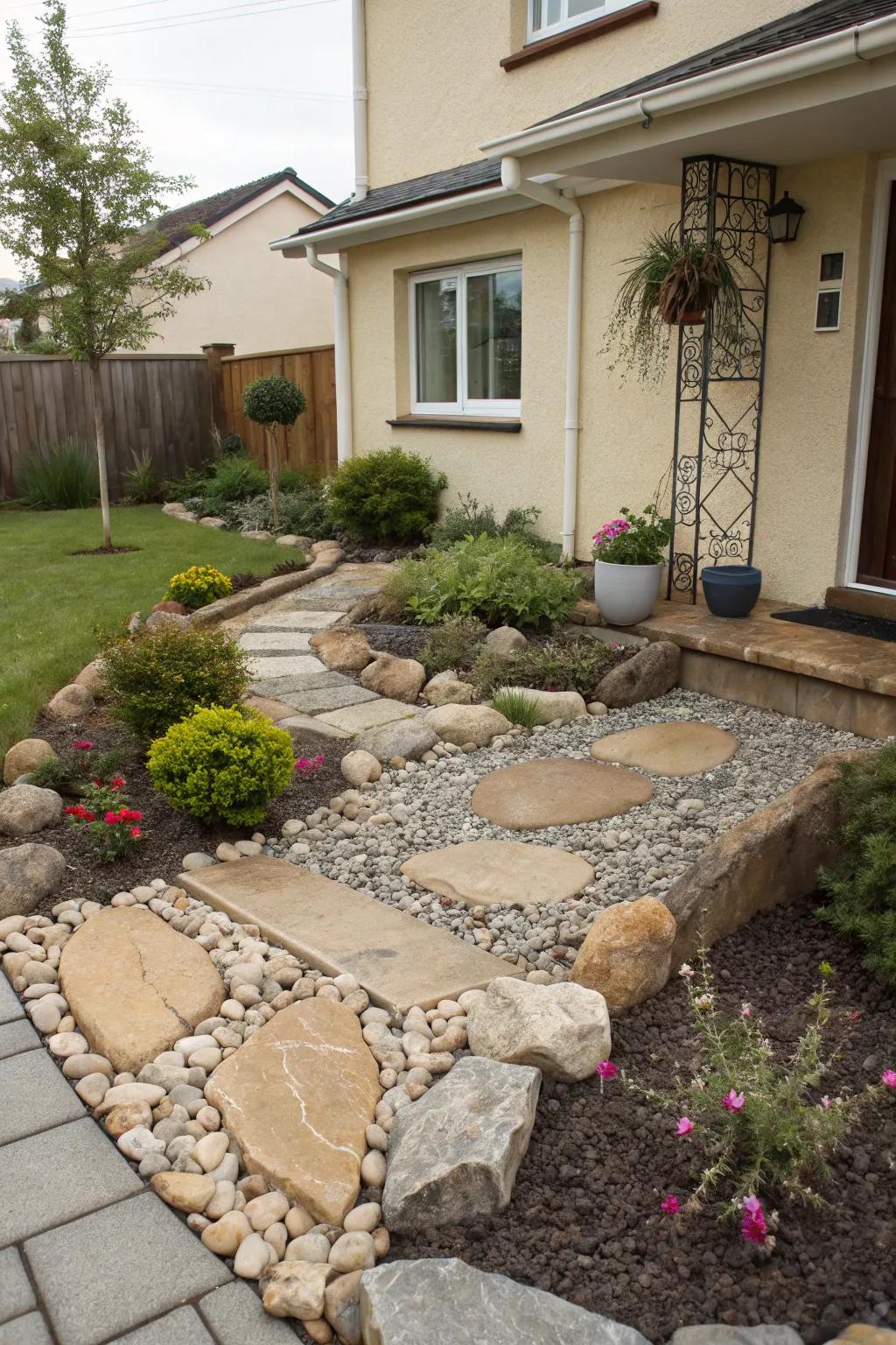 Hardscaping offers an elegant and low-maintenance lawn alternative.
