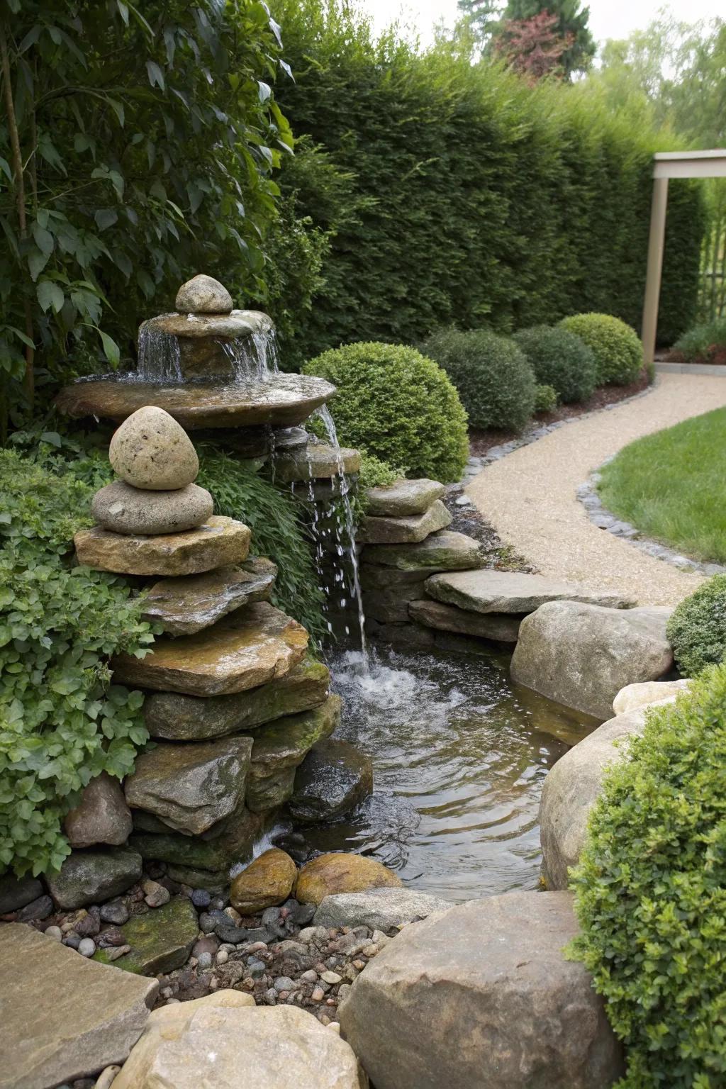 A compact waterfall tucks into any nook.