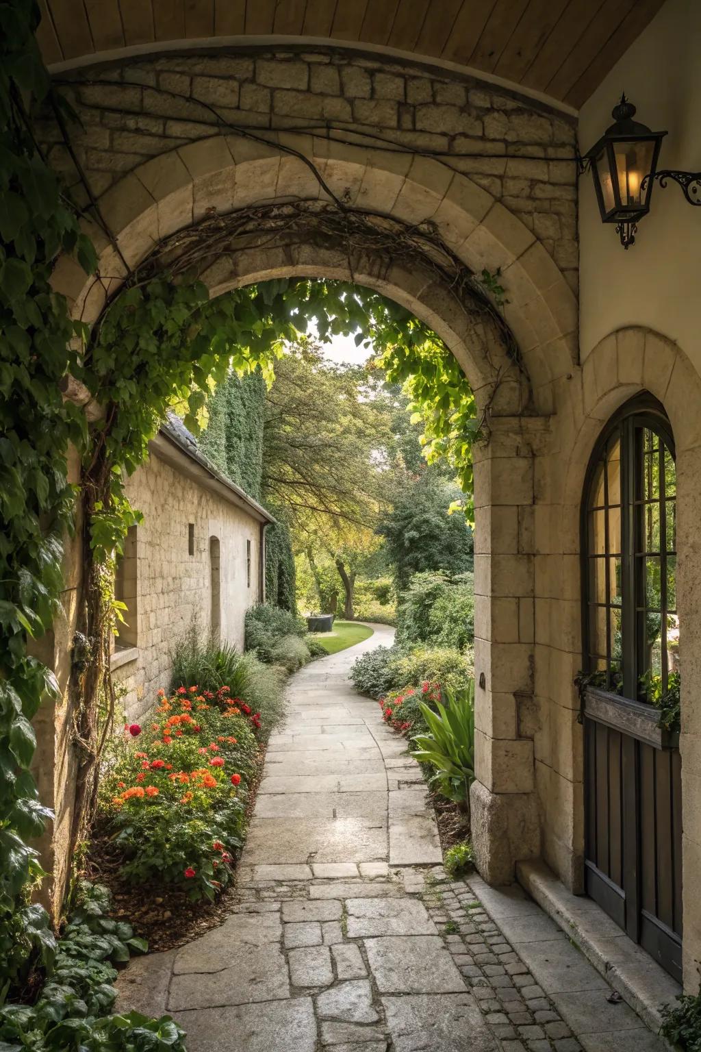 Arches add charm and depth to your courtyard.
