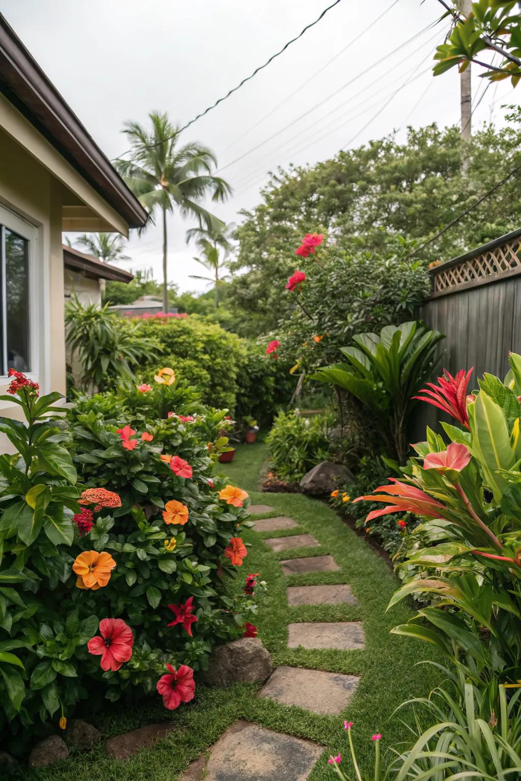 Bold plants add vibrant color to your tropical garden.