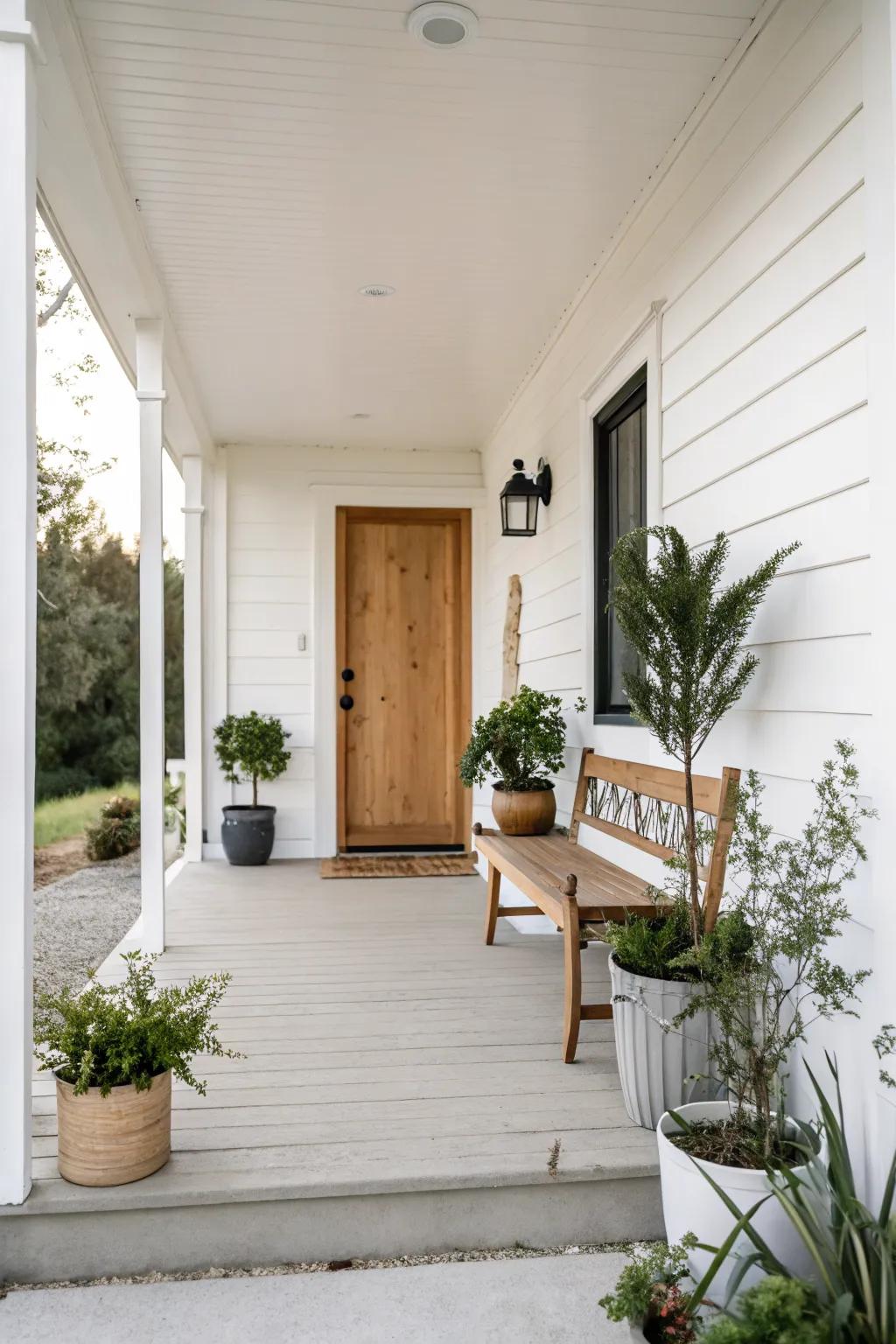 A minimalist design keeps your porch open and inviting.