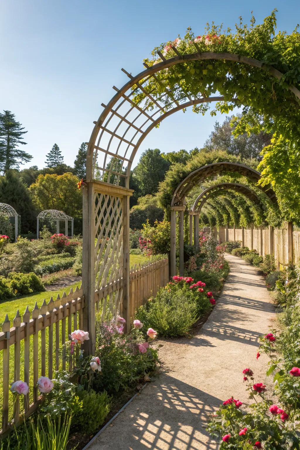 Decorative elements enhance the beauty and charm of your garden.