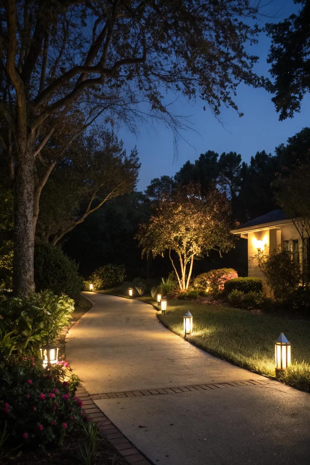 Outline your driveway beautifully with solar lights.