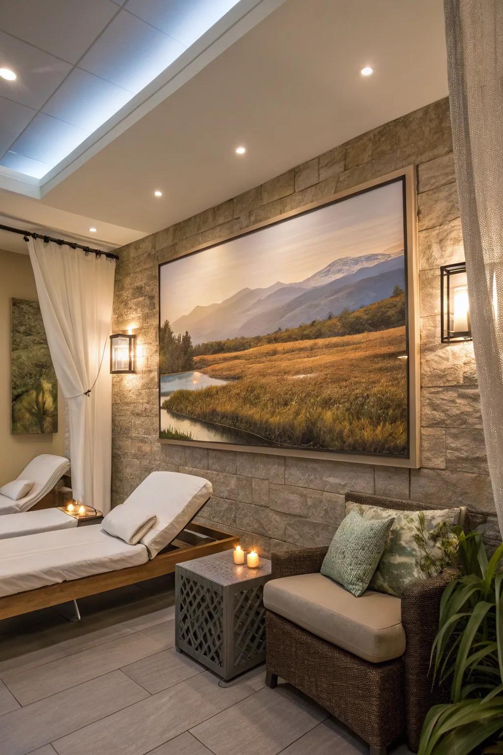 Art pieces can transform your spa into a visual retreat.