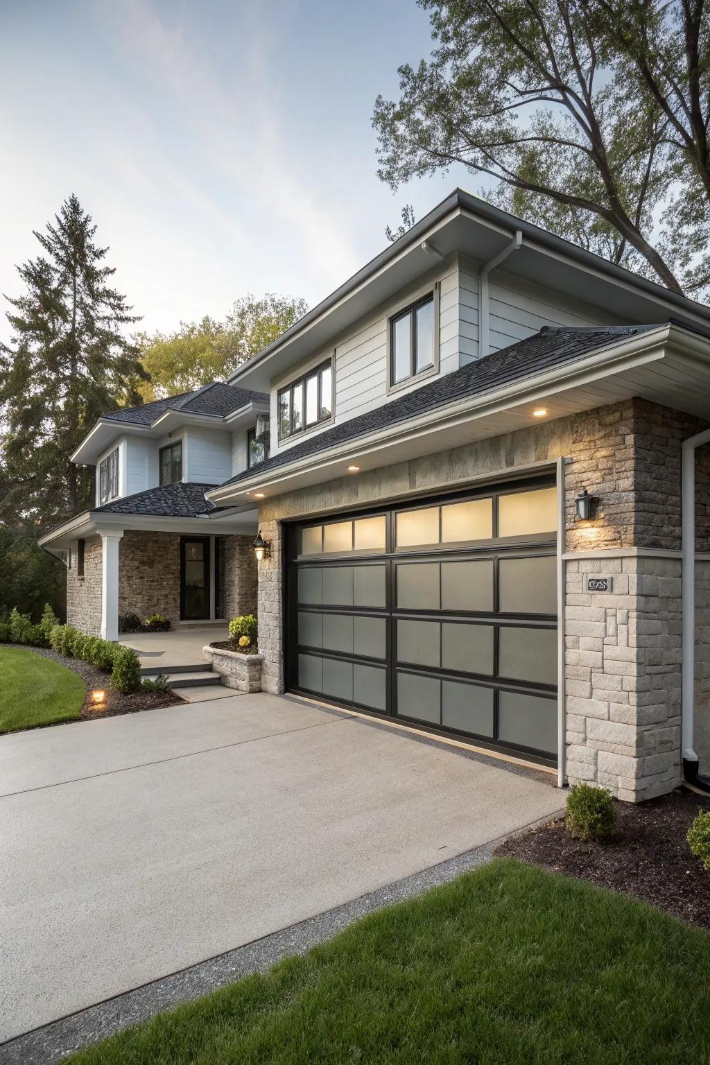 A modern garage door can enhance the overall aesthetic of your home.