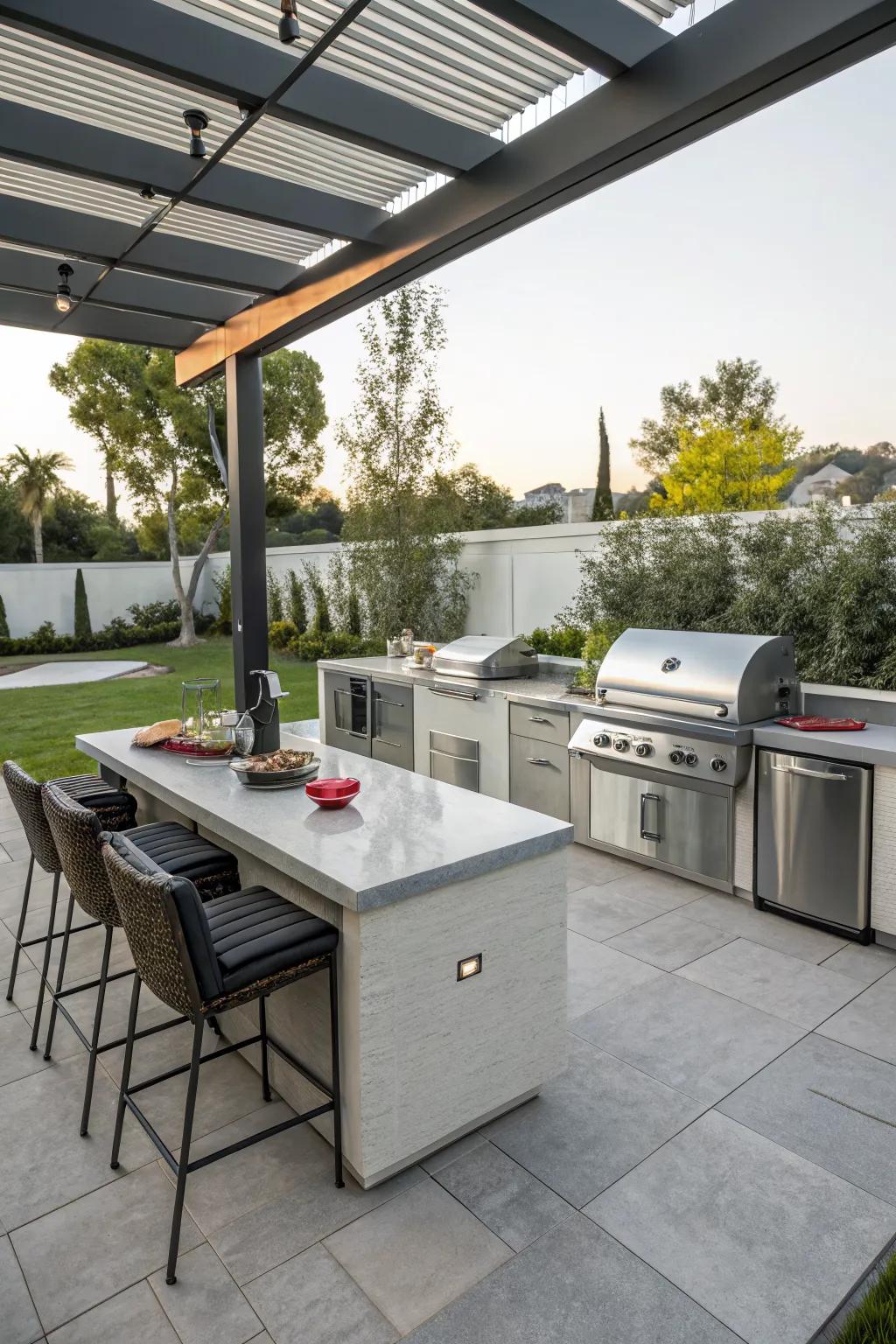Cook and entertain in style with a well-equipped outdoor kitchen.