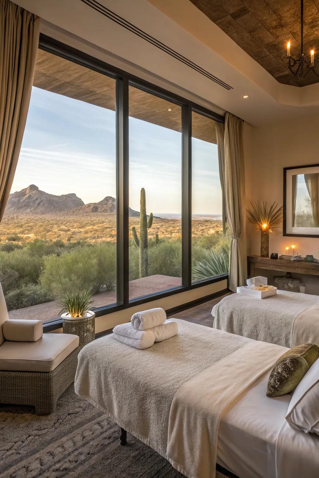 Indulge in relaxation at a serene desert spa.