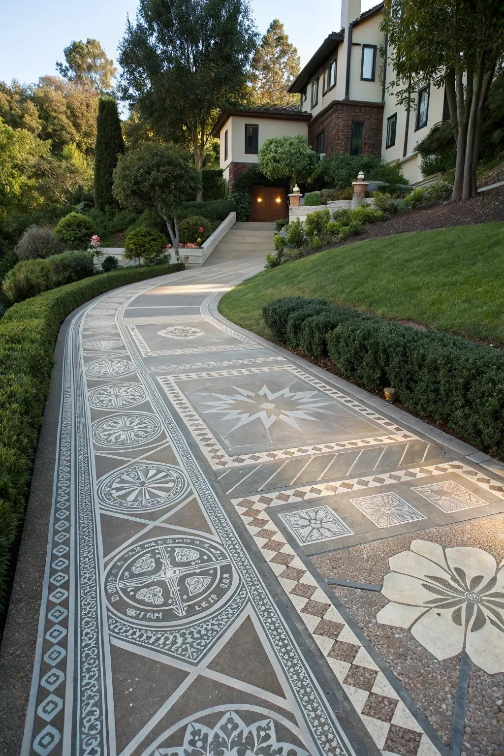 Artistic flairs make driveways unique and personal.