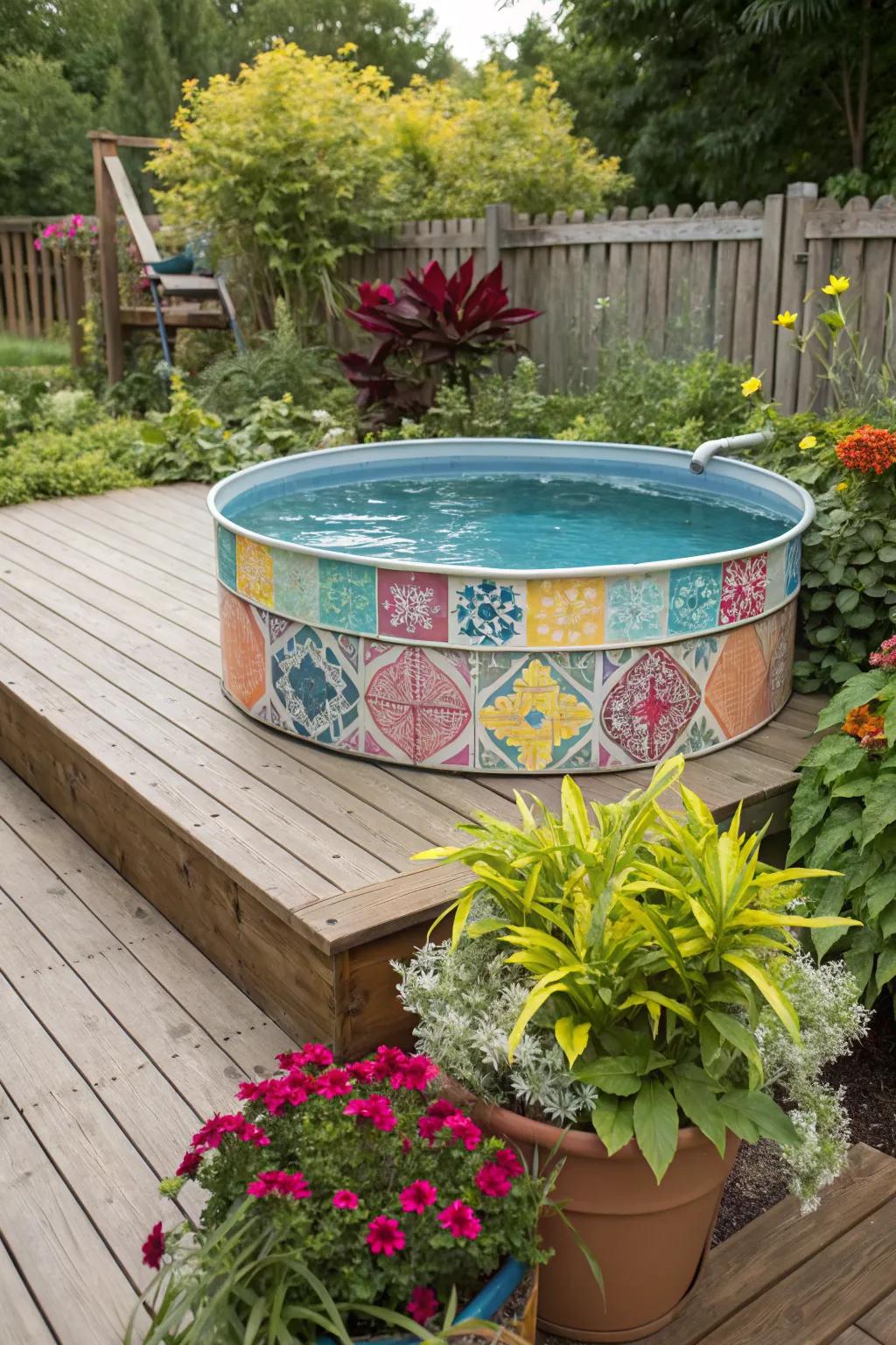 Add a splash of color with vibrant tile accents.