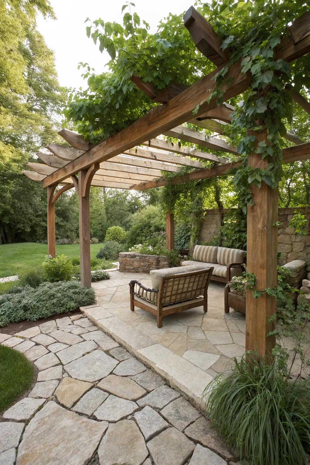 A pergola adds elegance and comfort to your patio.