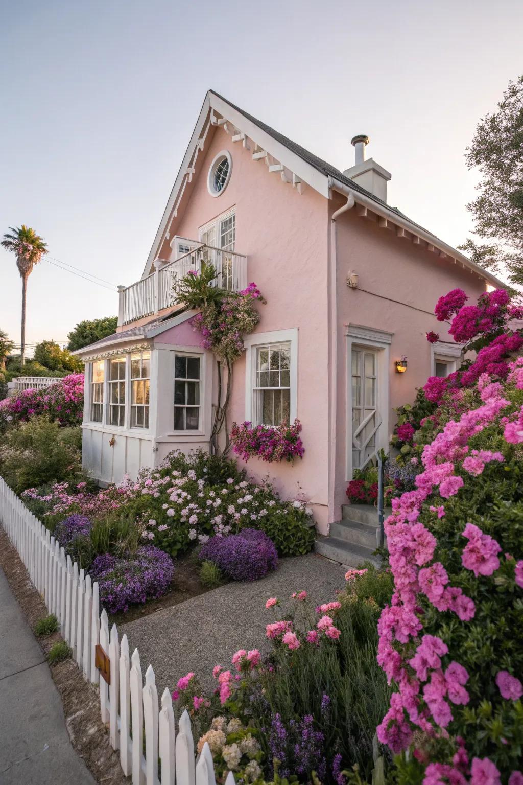 Pastel stucco colors evoke a sense of peace and charm.