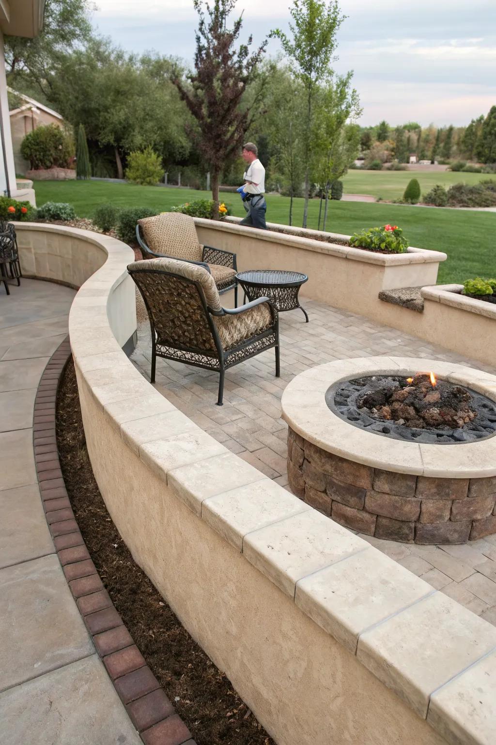 Stucco walls frame your outdoor living spaces beautifully.
