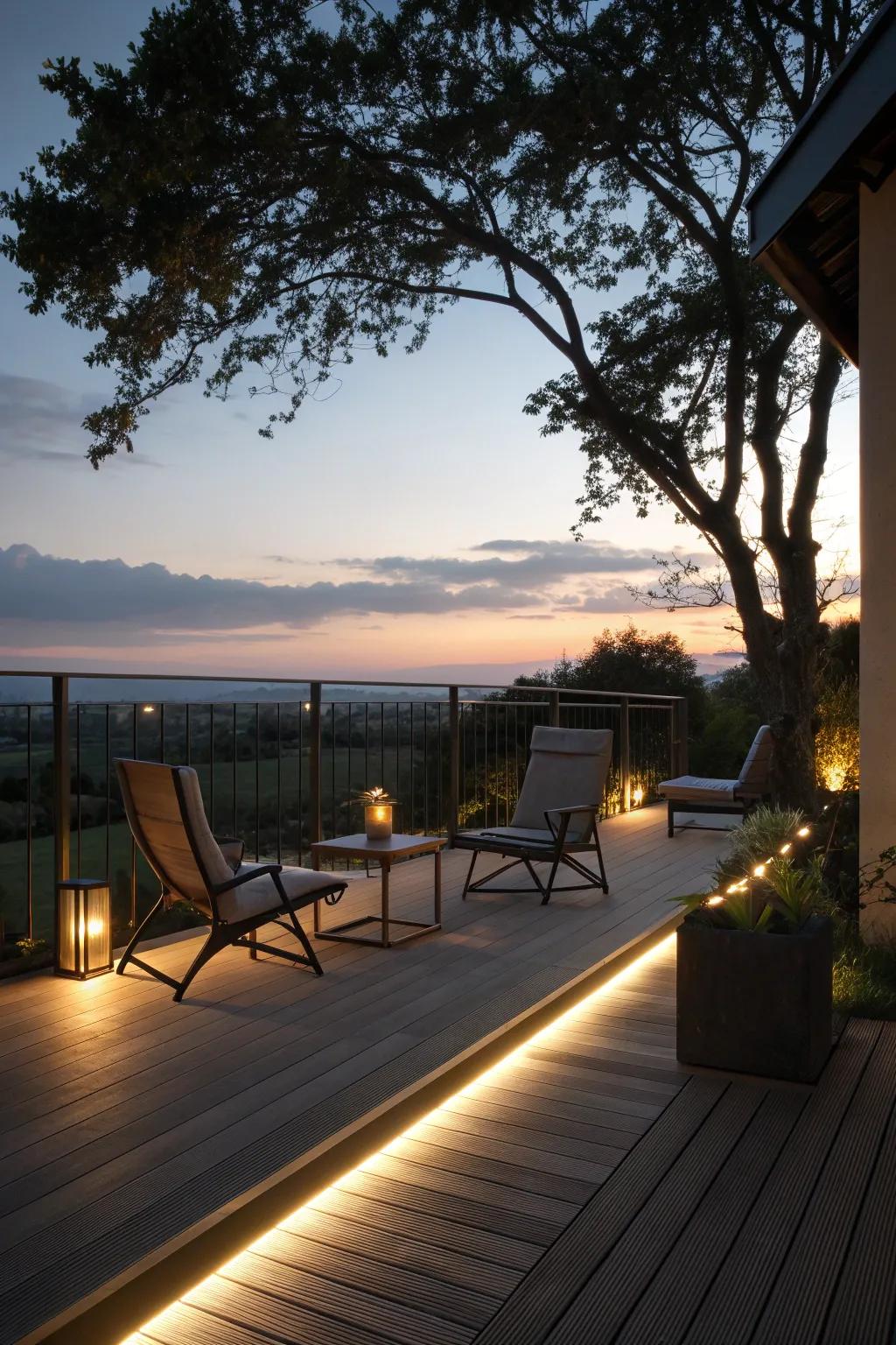 Lighting that transforms your deck at night.