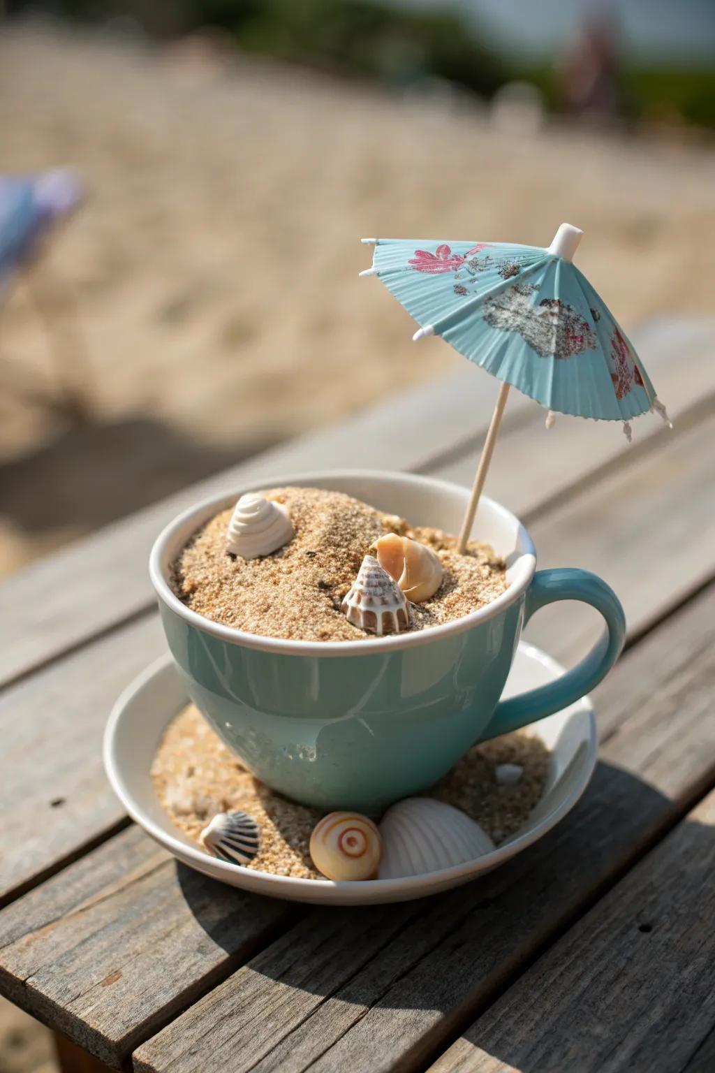 A beach escape in a charming teacup.