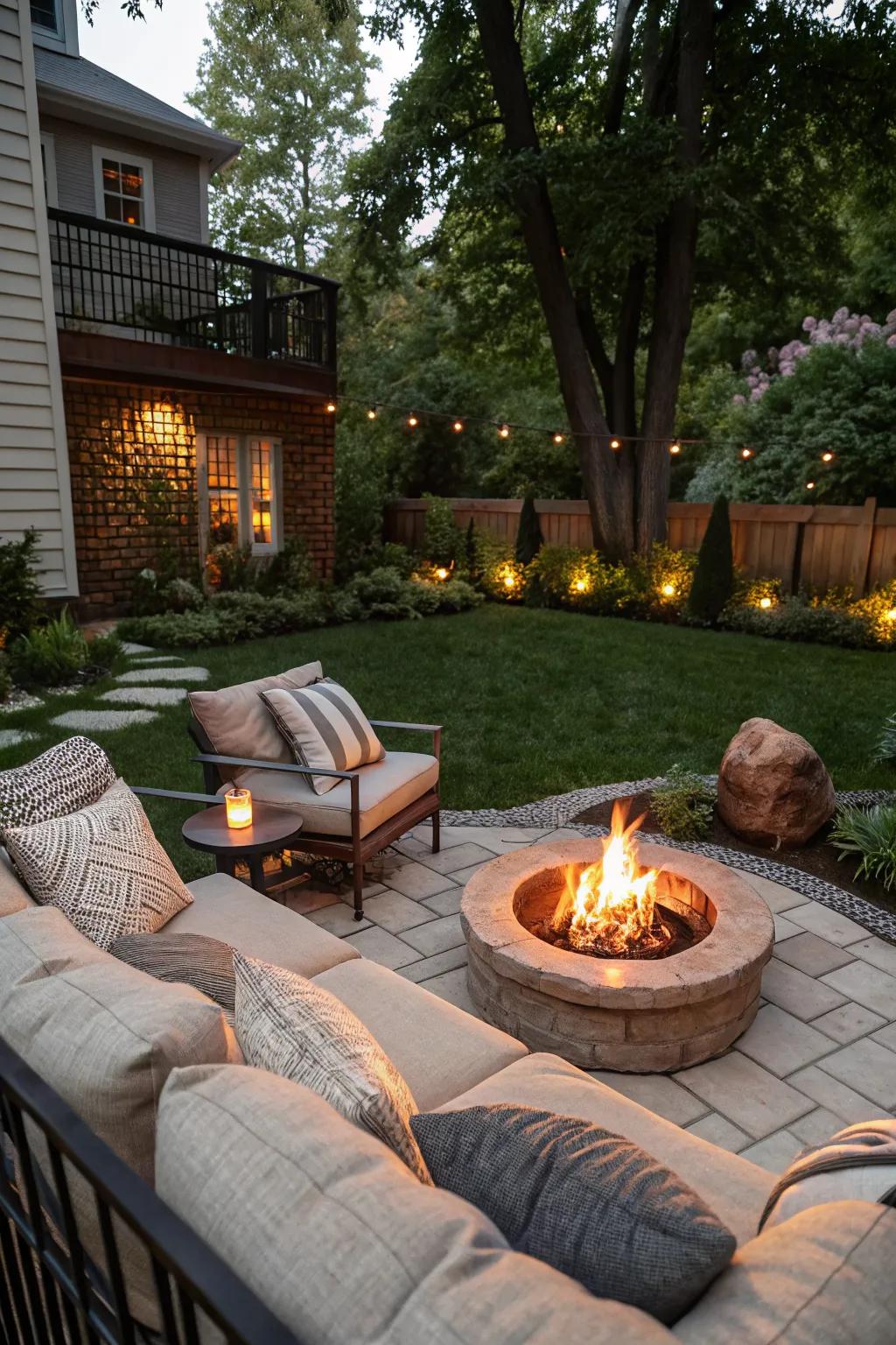 A fire pit turns your backyard into an inviting gathering place.