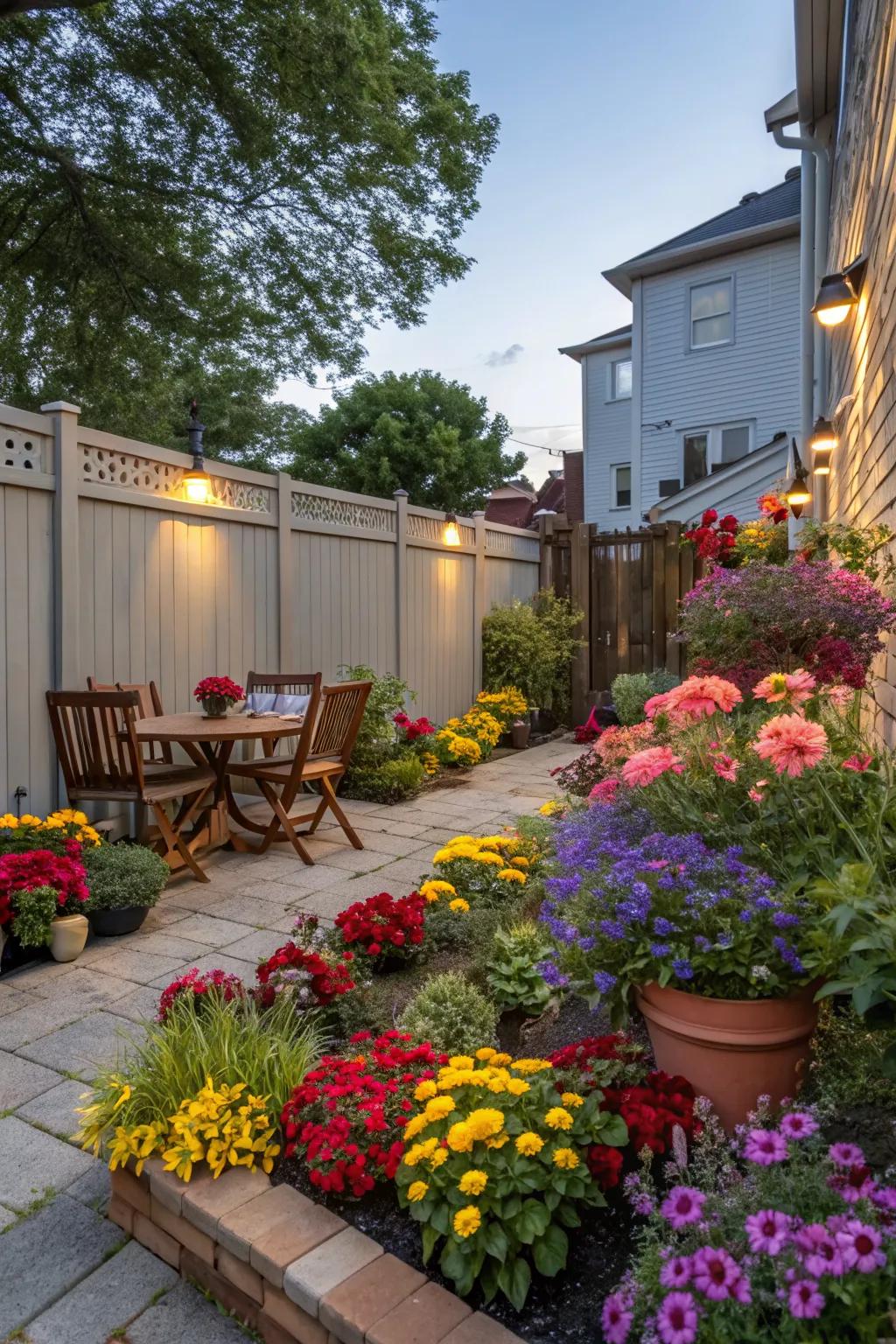 Brighten your space with colorful container gardens.