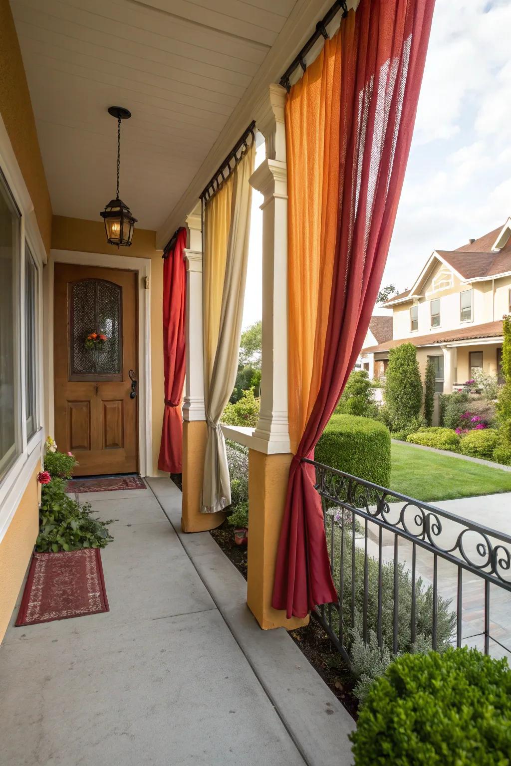 Outdoor curtains add privacy and style.
