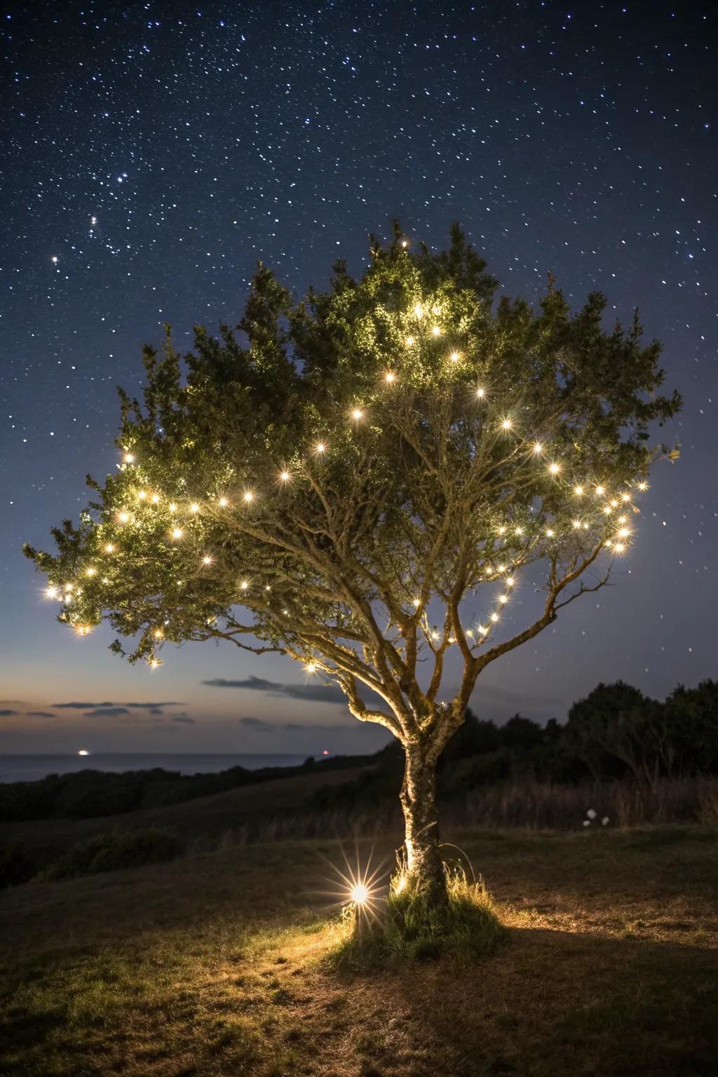 Fairy lights add a touch of whimsy to any tree.