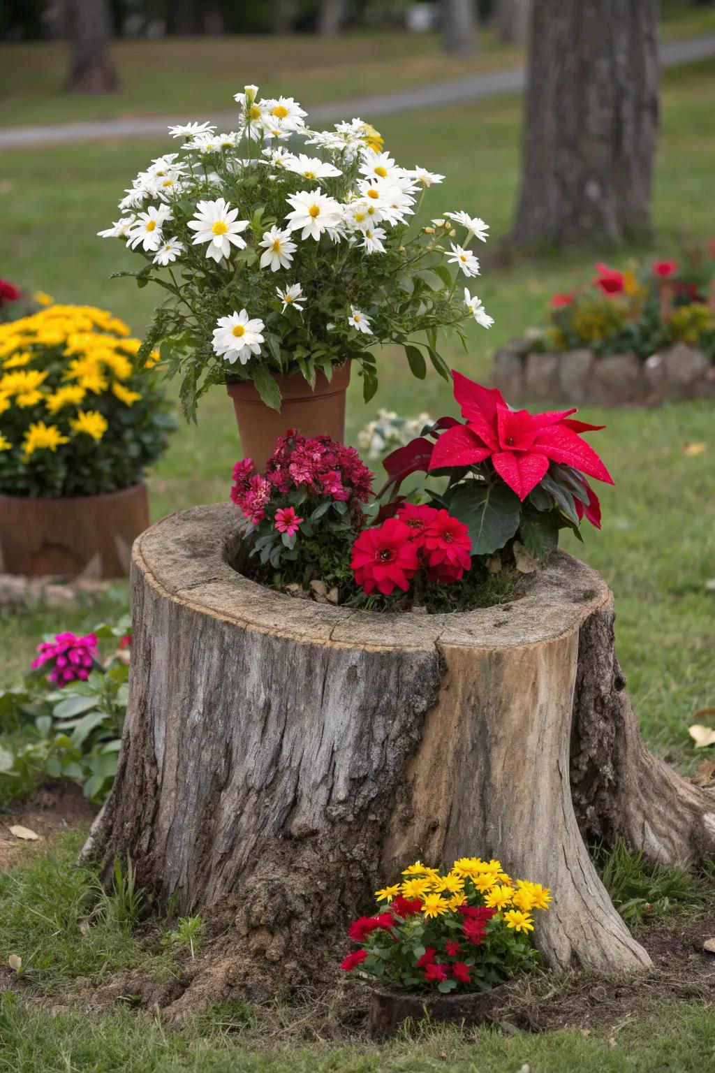 Swap flowers seasonally for year-round beauty.