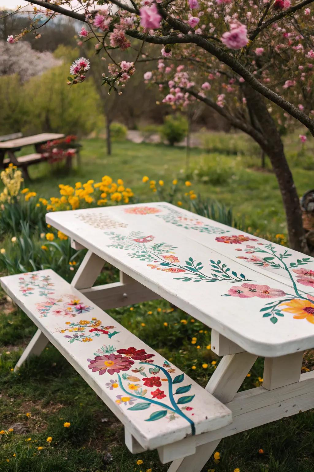 Floral motifs turn your table into a garden delight.