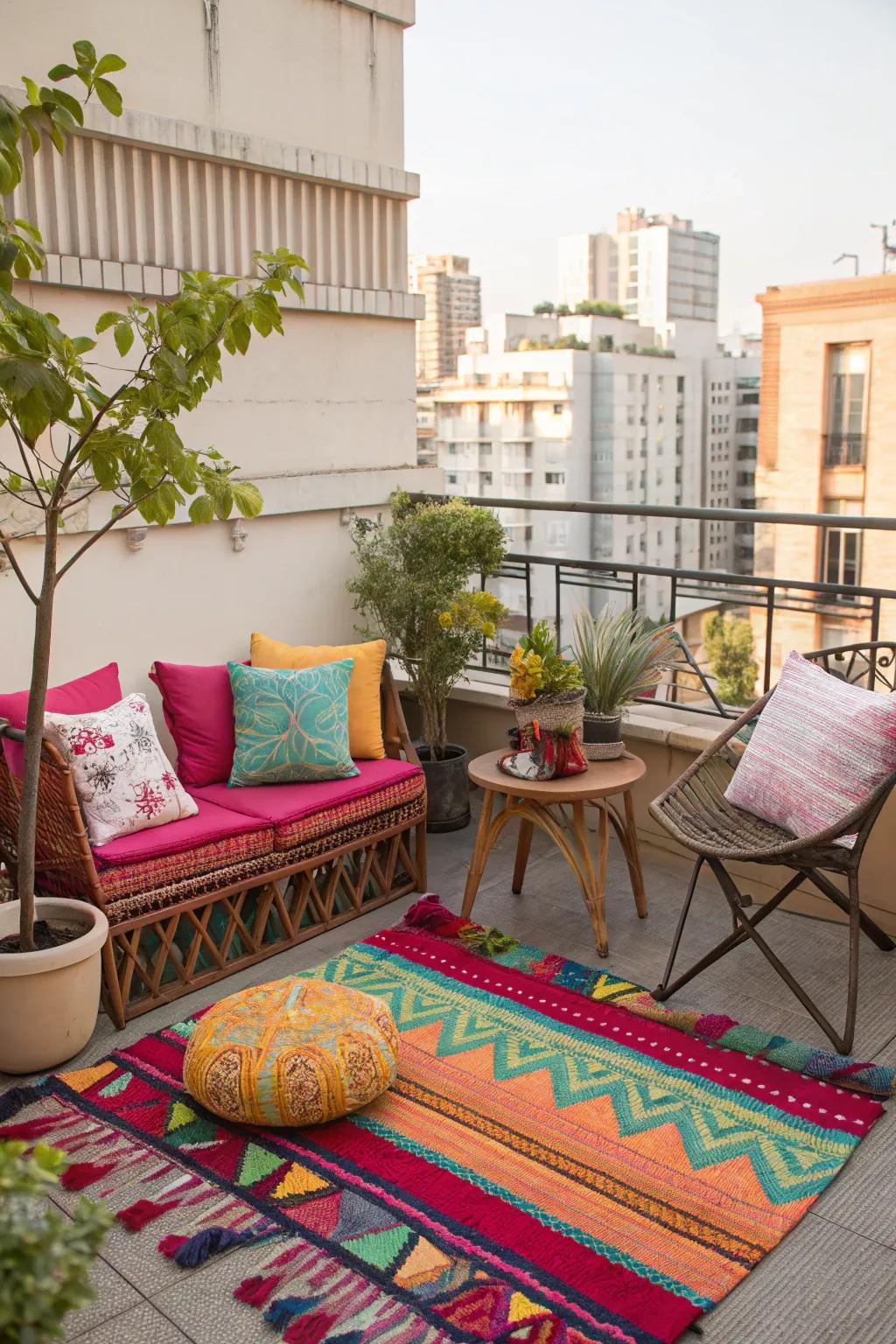 Brighten your patio with bold color accents.