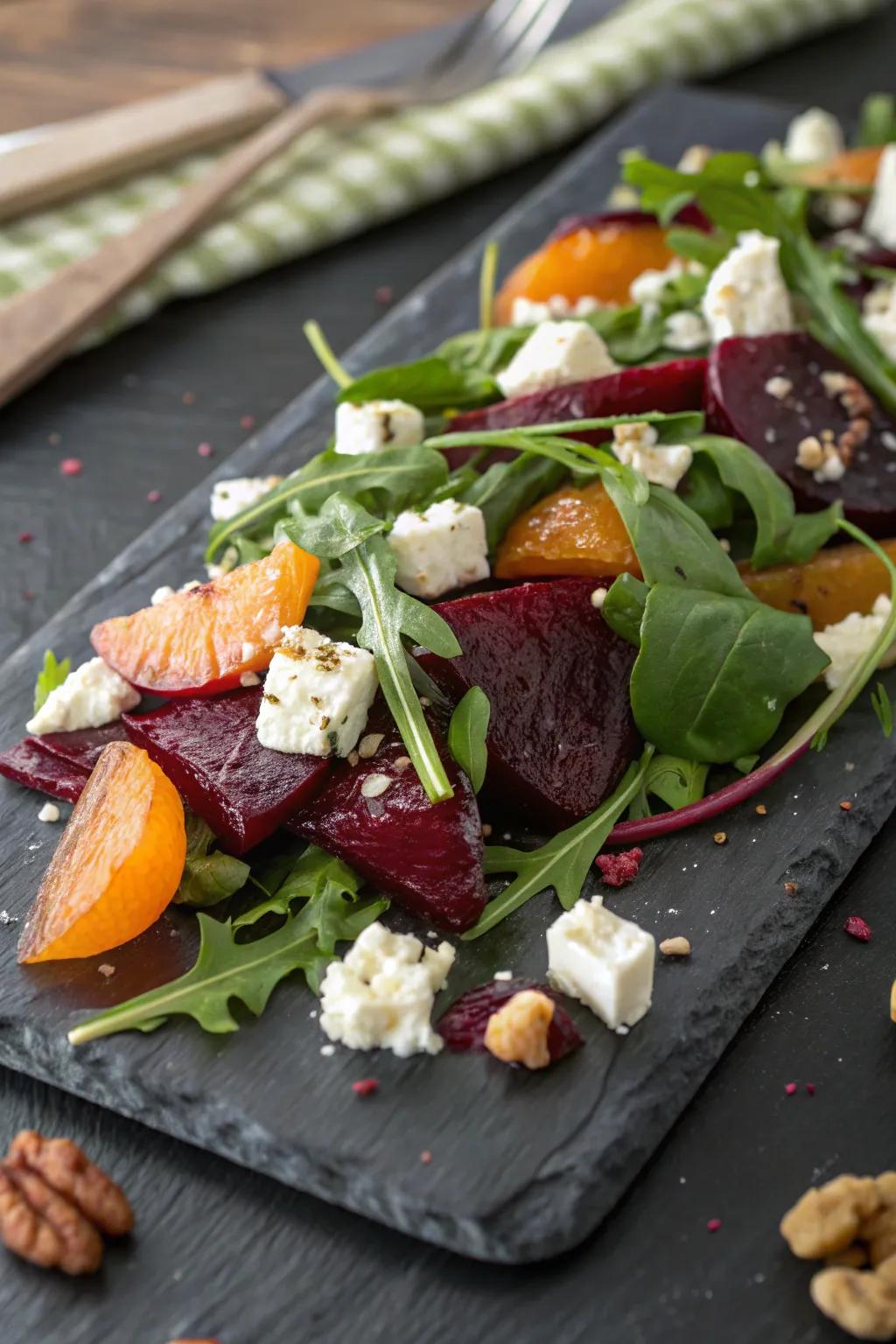 Earthy roasted beets add a rich flavor to salads.