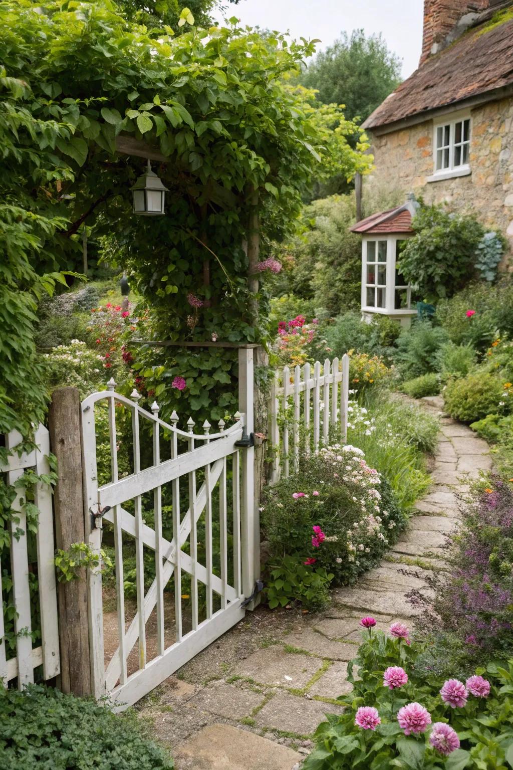 Combining picket charm with welded wire for a touch of cottage style.