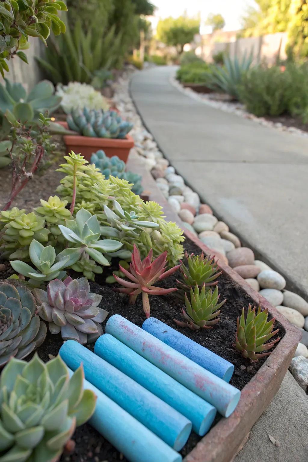 A variety of succulents adding unique texture to a sunny garden.