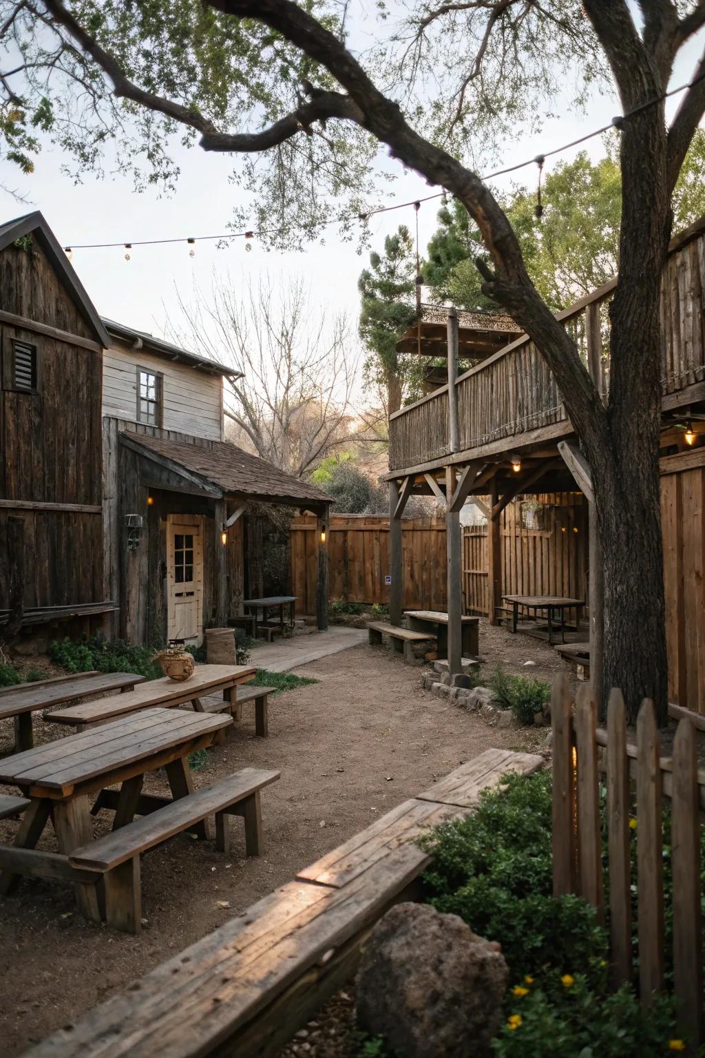 Create shade using natural, reclaimed materials.