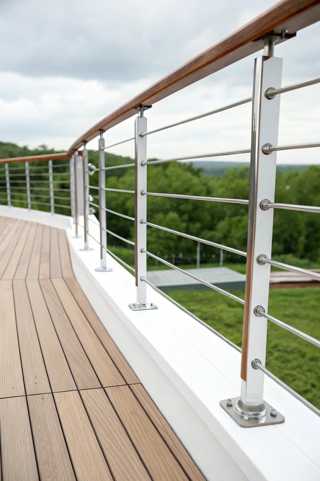 Mixed materials create a rich visual texture.