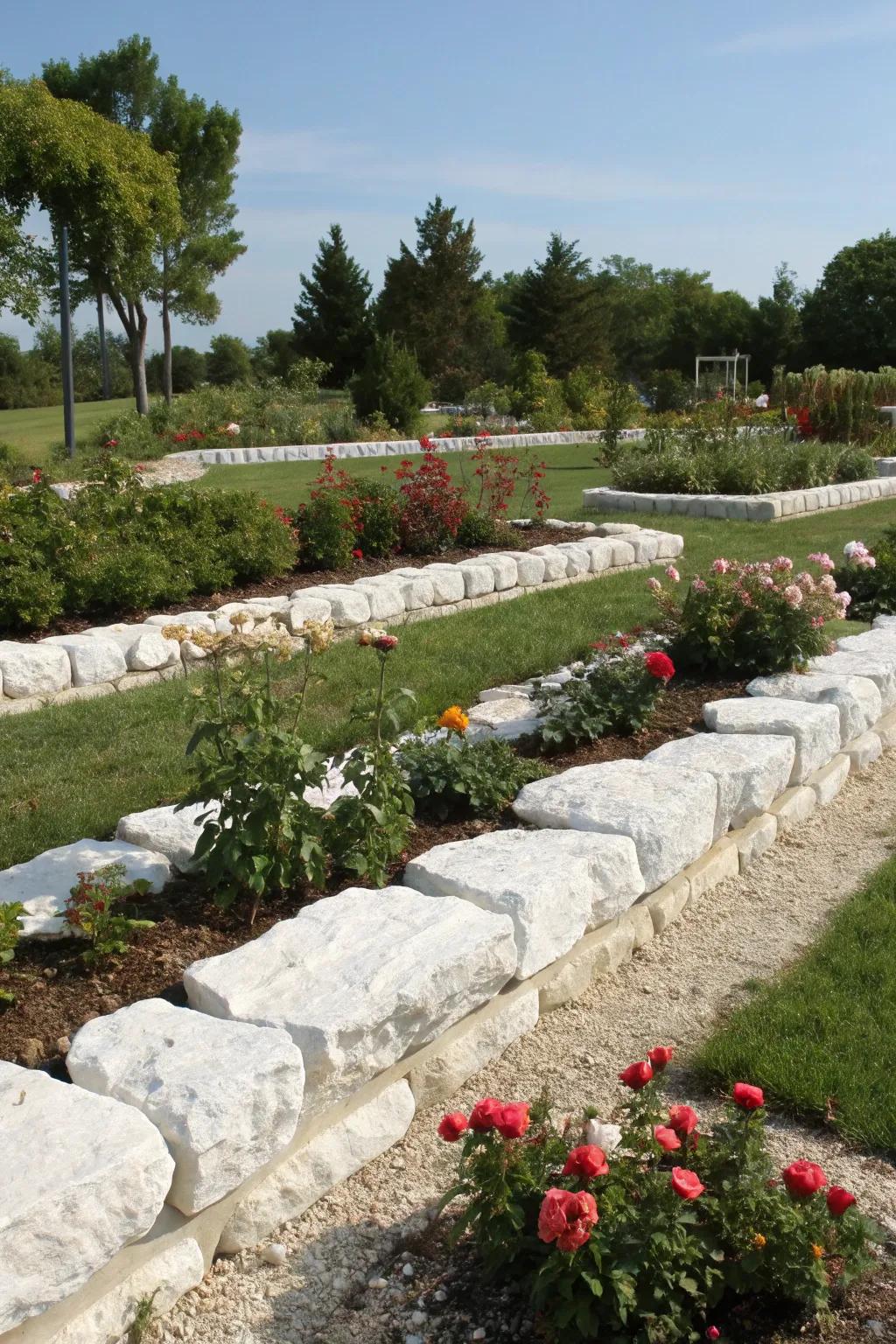 Maintain order with clean white marble edges.