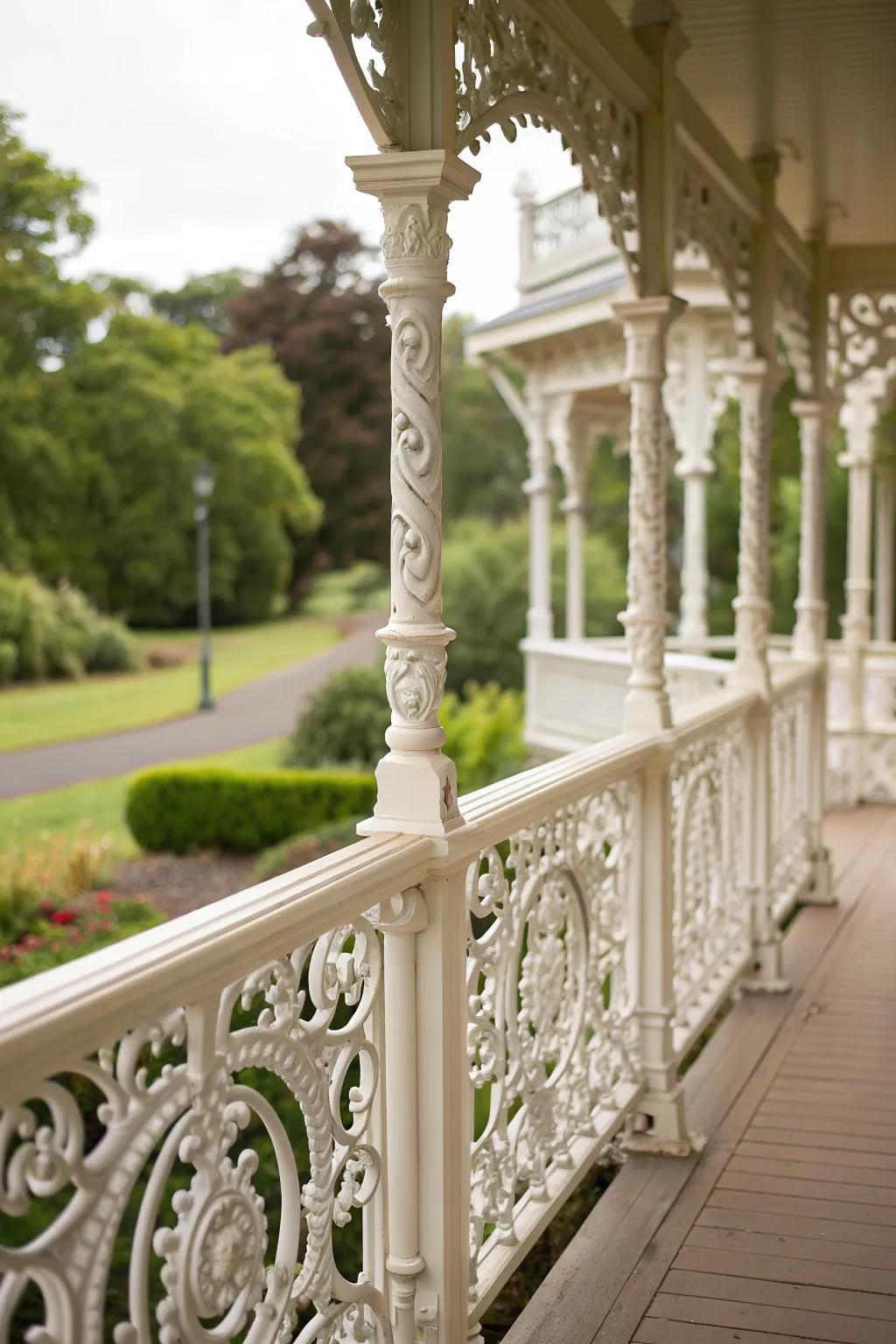 Intricate Victorian details evoke a sense of nostalgia.