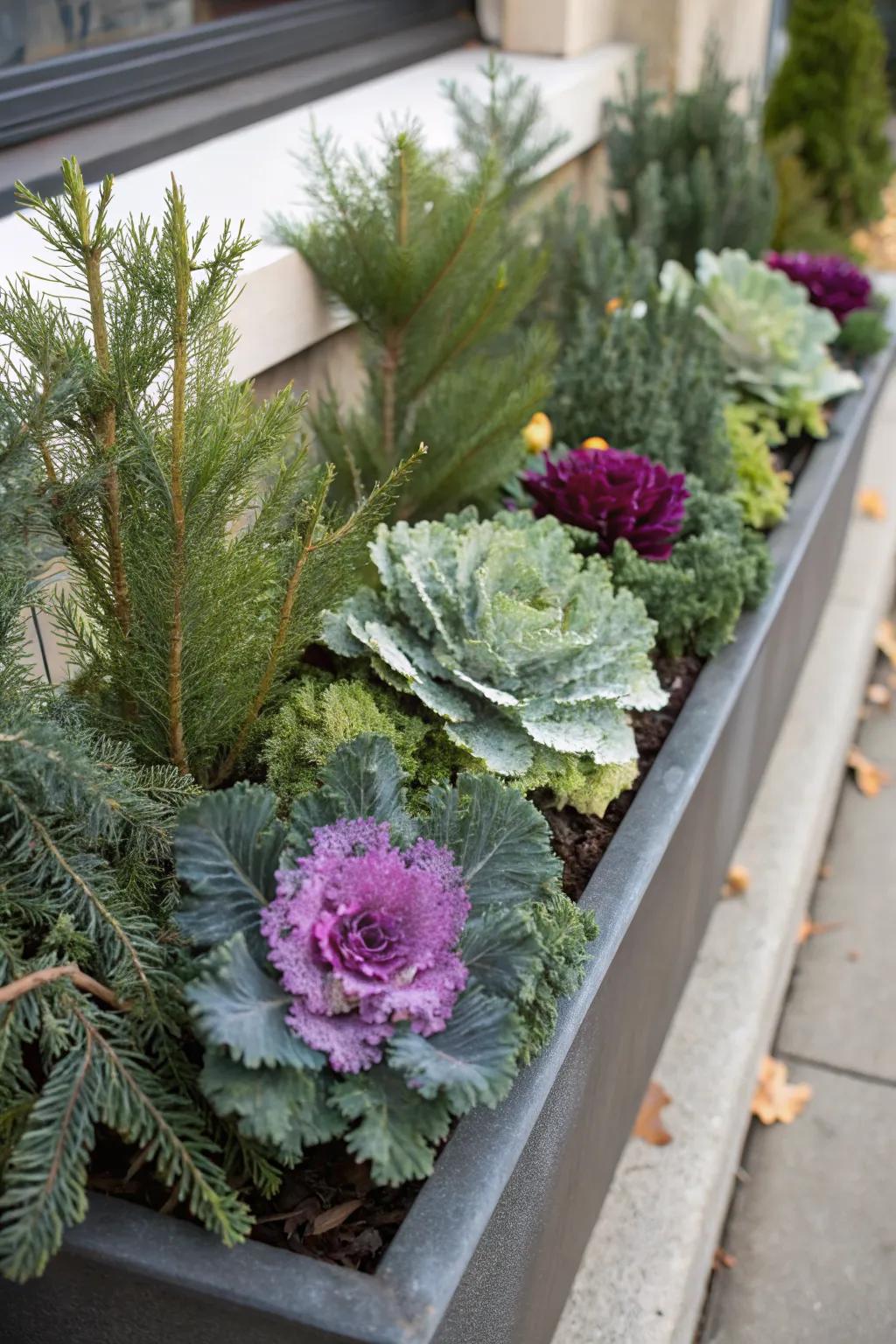 Texture mixing creates a dynamic and appealing display.